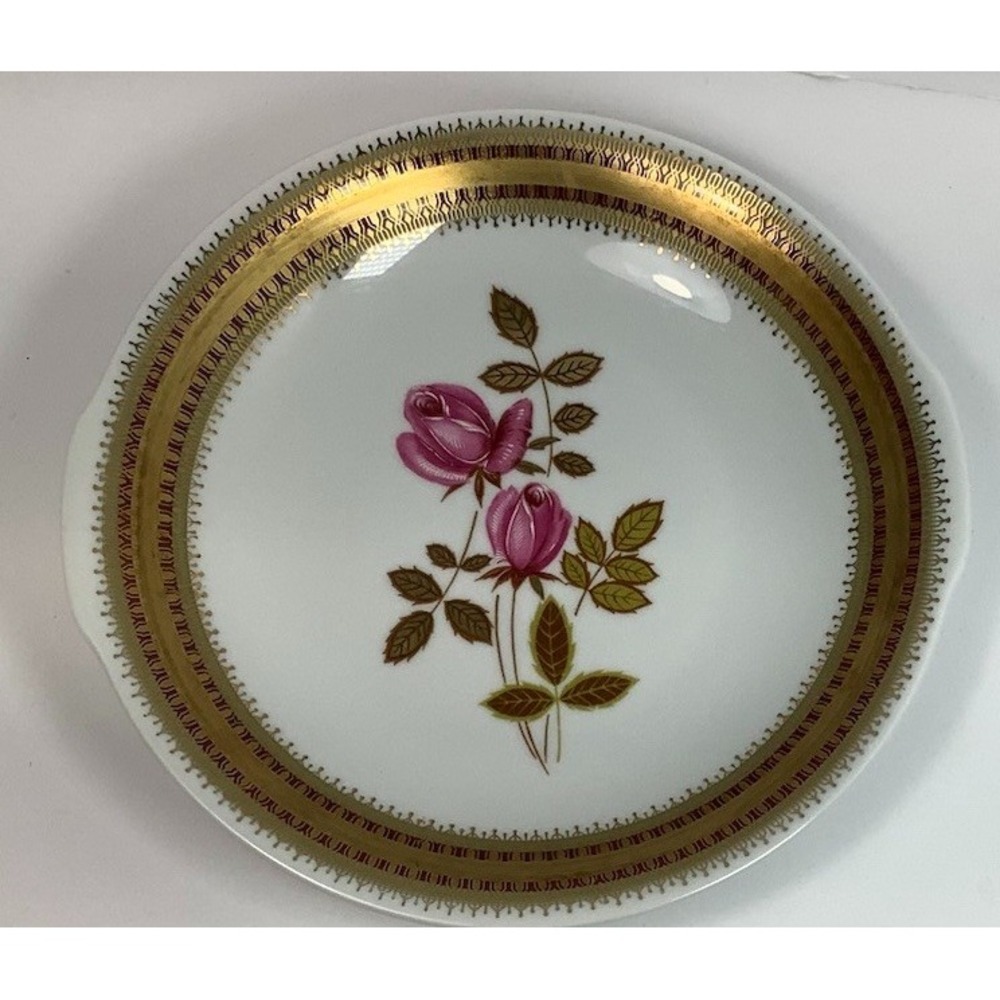 Vintage Bavaria Germany Winterling PINK ROSES‎ GOLD GILT Beautiful